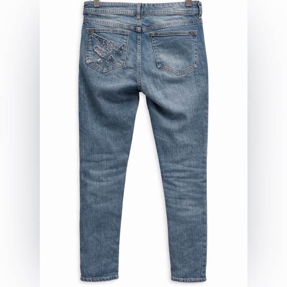 Pilcro and the Letterpress Blue Embroidered Boyfriend Jeans - Picture 2 of 10